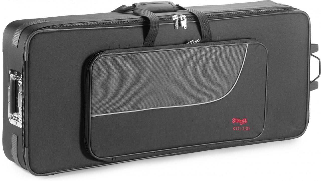 Lightweight soft case for keyboard, with wheels and handle