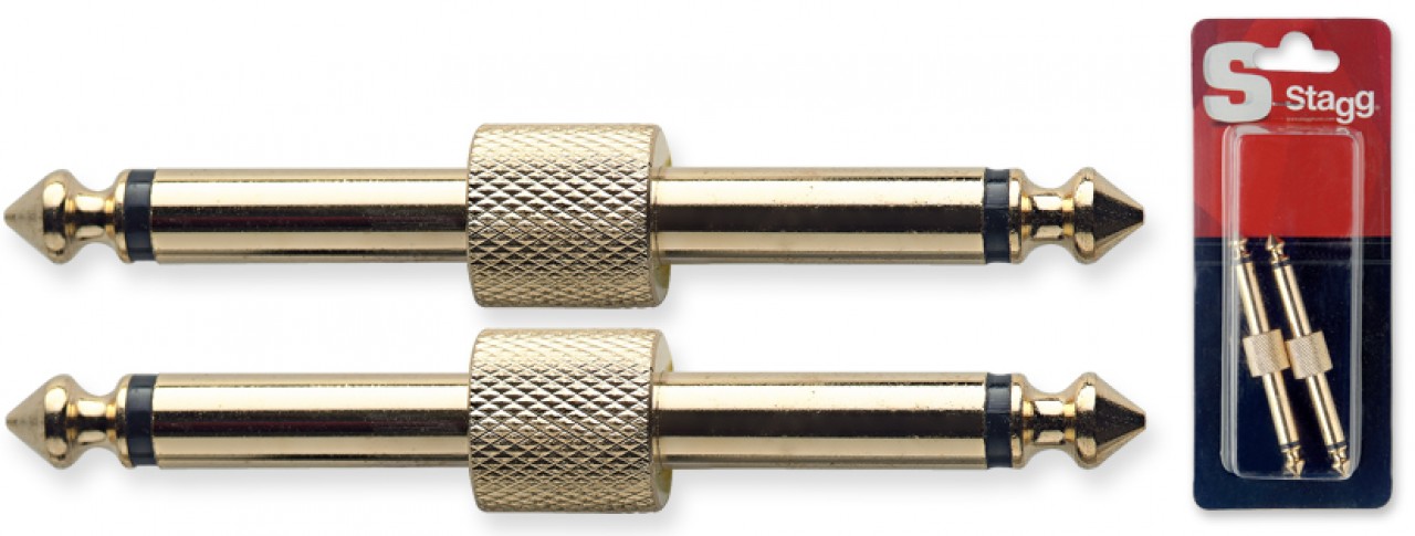 2x Male phone-plug/ male phone-plug adaptor in blister packaging