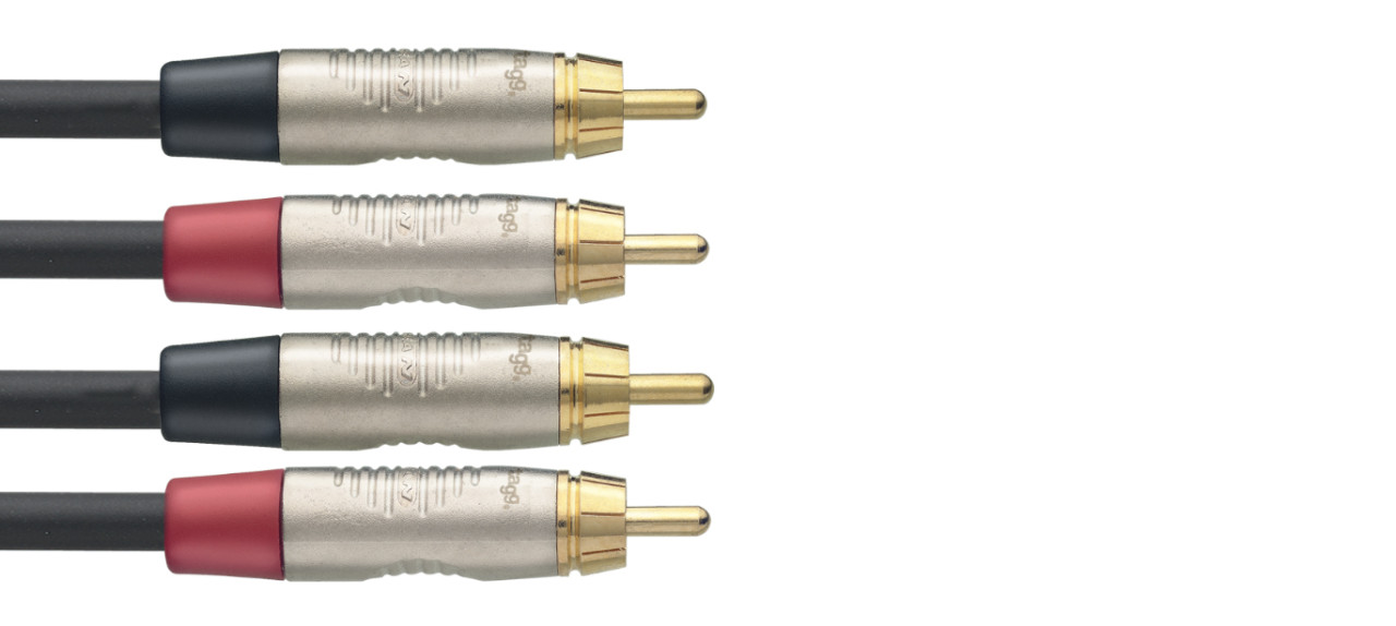 Twin cable, RCA/RCA (m/m), 1 m (3')