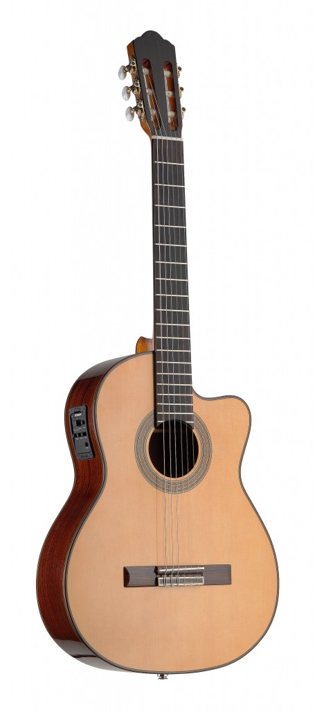 4/4 cutaway acoustic-electric classical guitar with solid class A spruce top and Fishman electronics