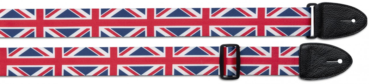 Terylene guitar strap with UK flag pattern