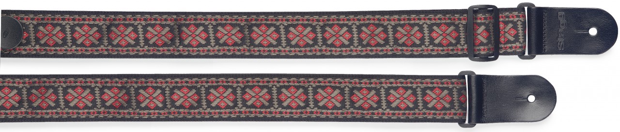 Woven nylon guitar strap w/ cross pattern