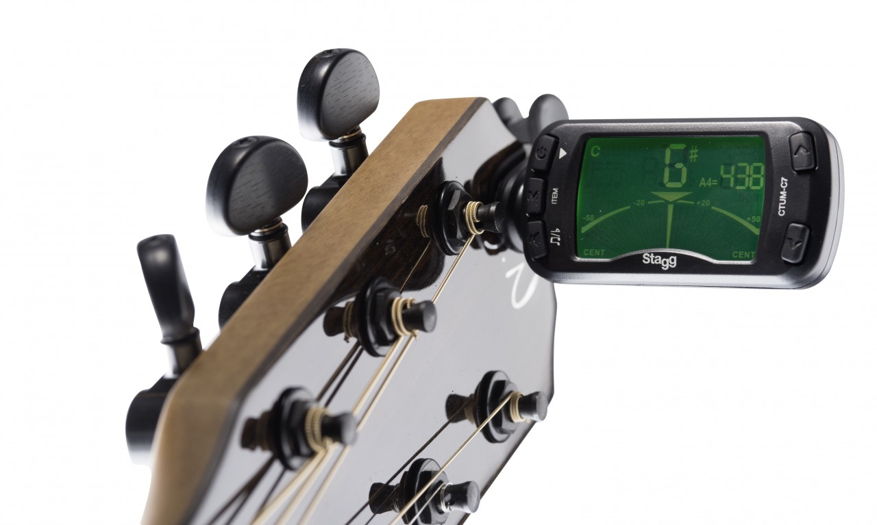 Automatic Chromatic clip-on tuner and metronome