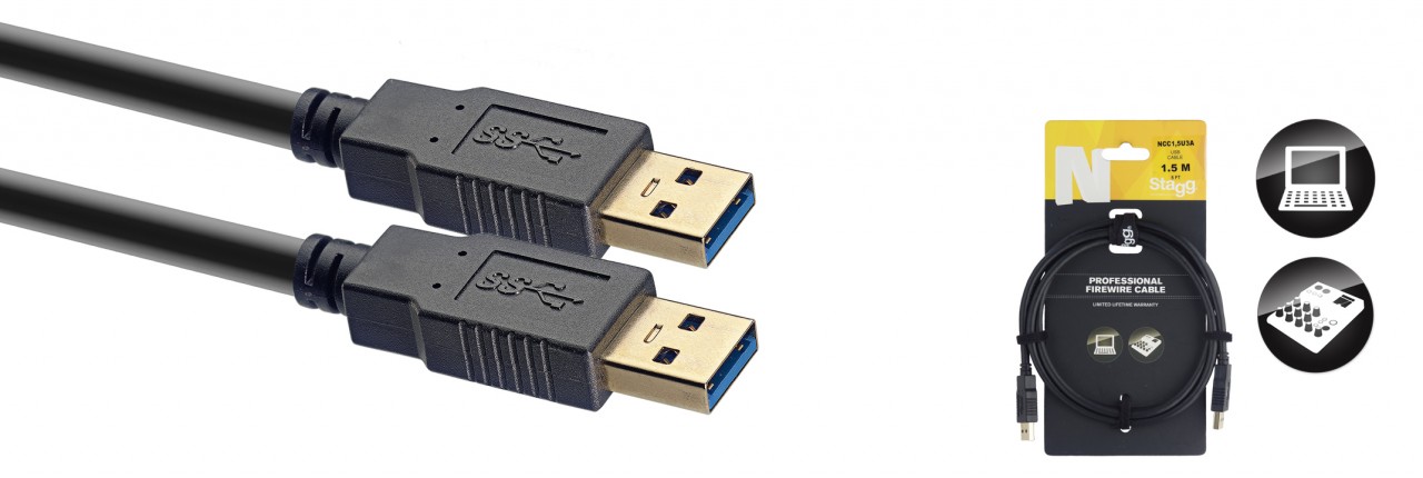 N series USB 3.0 cable, USB A/USB A (m/m), 1.5 m (5')