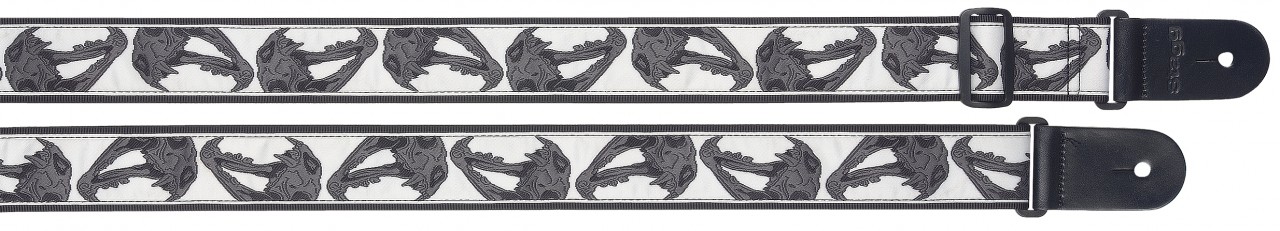 Woven nylon guitar strap w/ "Beast skull" pattern