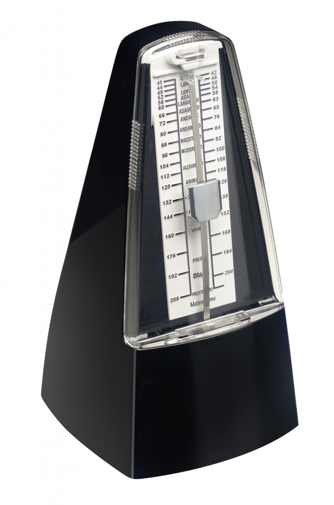 Traditional, mechanical metronome w/ bell