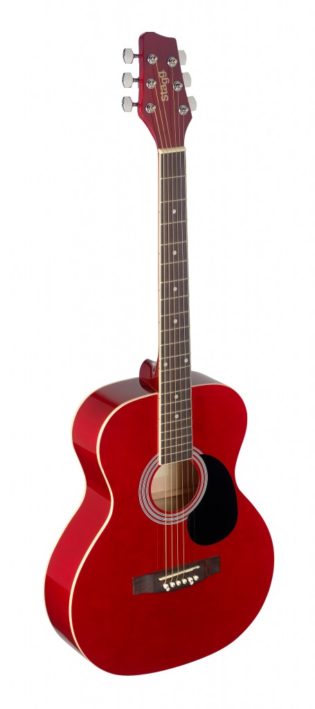 4/4 red auditorium acoustic guitar with linden top