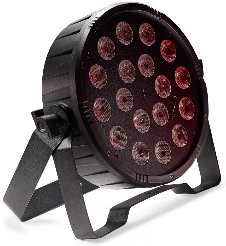 Flat ECOPAR 18 spotlight with 18 x 1-watt RGB (3 in 1) LED