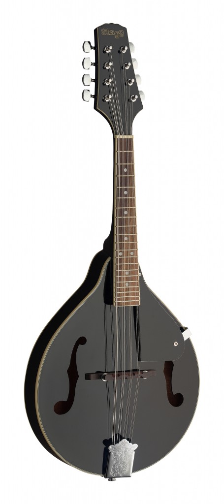 Black bluegrass mandolin with basswood top