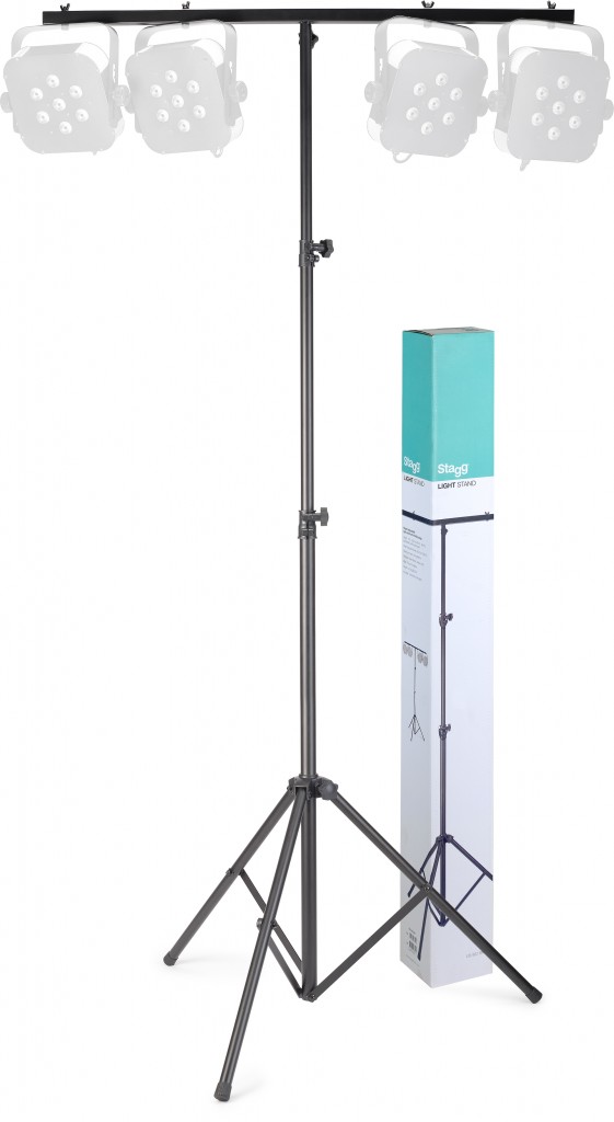 Height adjustable light stand with folding legs