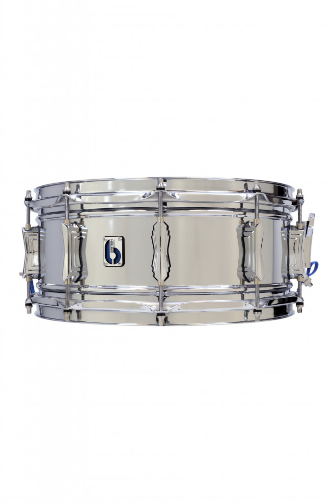 British Drums 14 x 6" Bluebird Snare Drum, Double-beaded Brass shell, Chrome plating