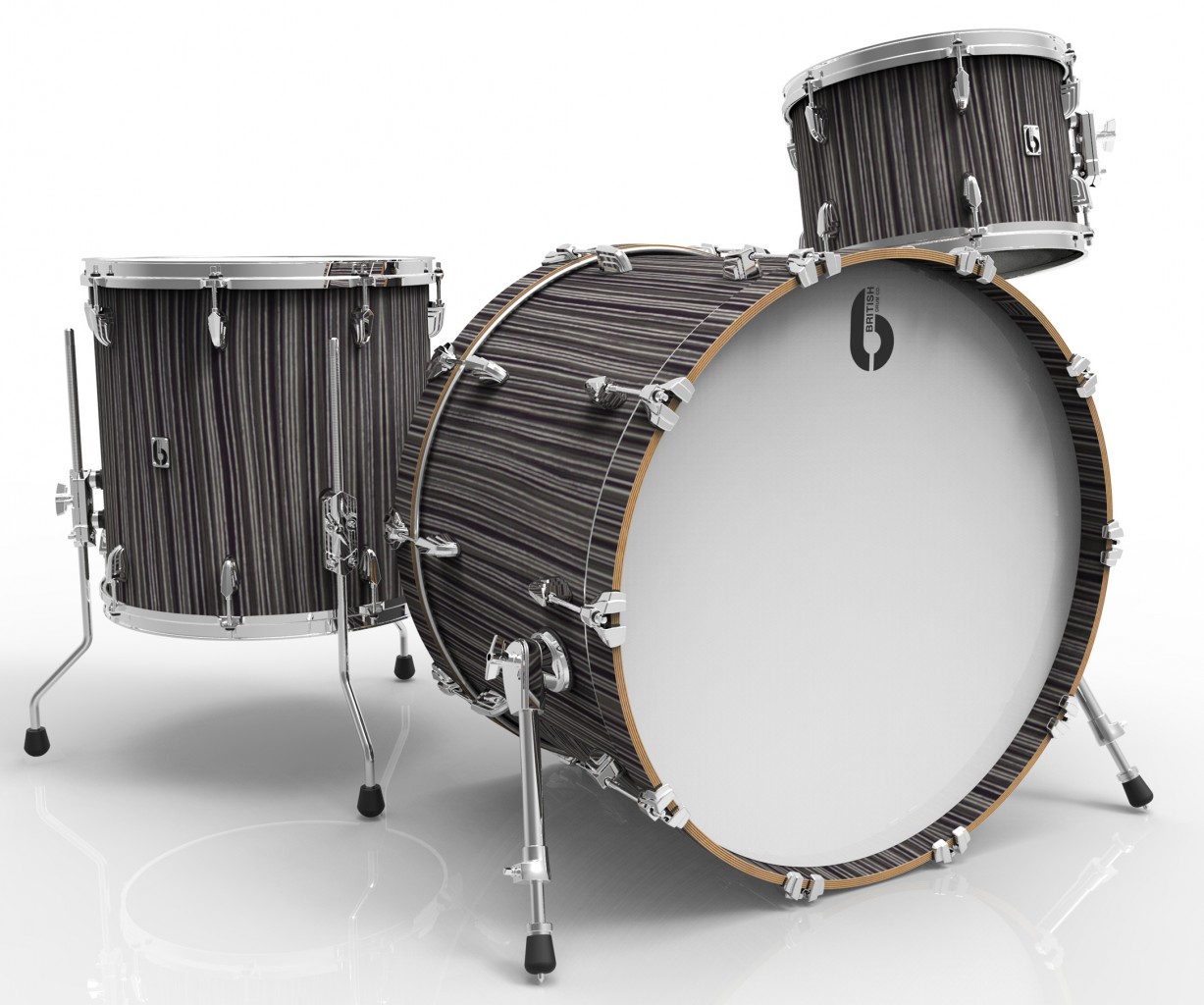 Legend Club 22 3-piece drum set, cold-pressed birch 6 mm shells, Carnaby Slate finish