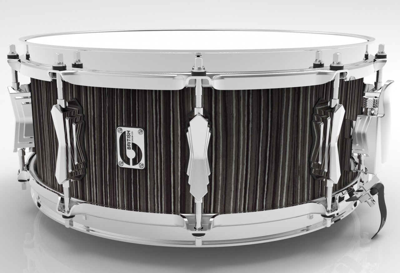 British Drums 14 x 6.5" Legend snare drum, cold-pressed birch 6 mm shell, Carnaby Slate finish