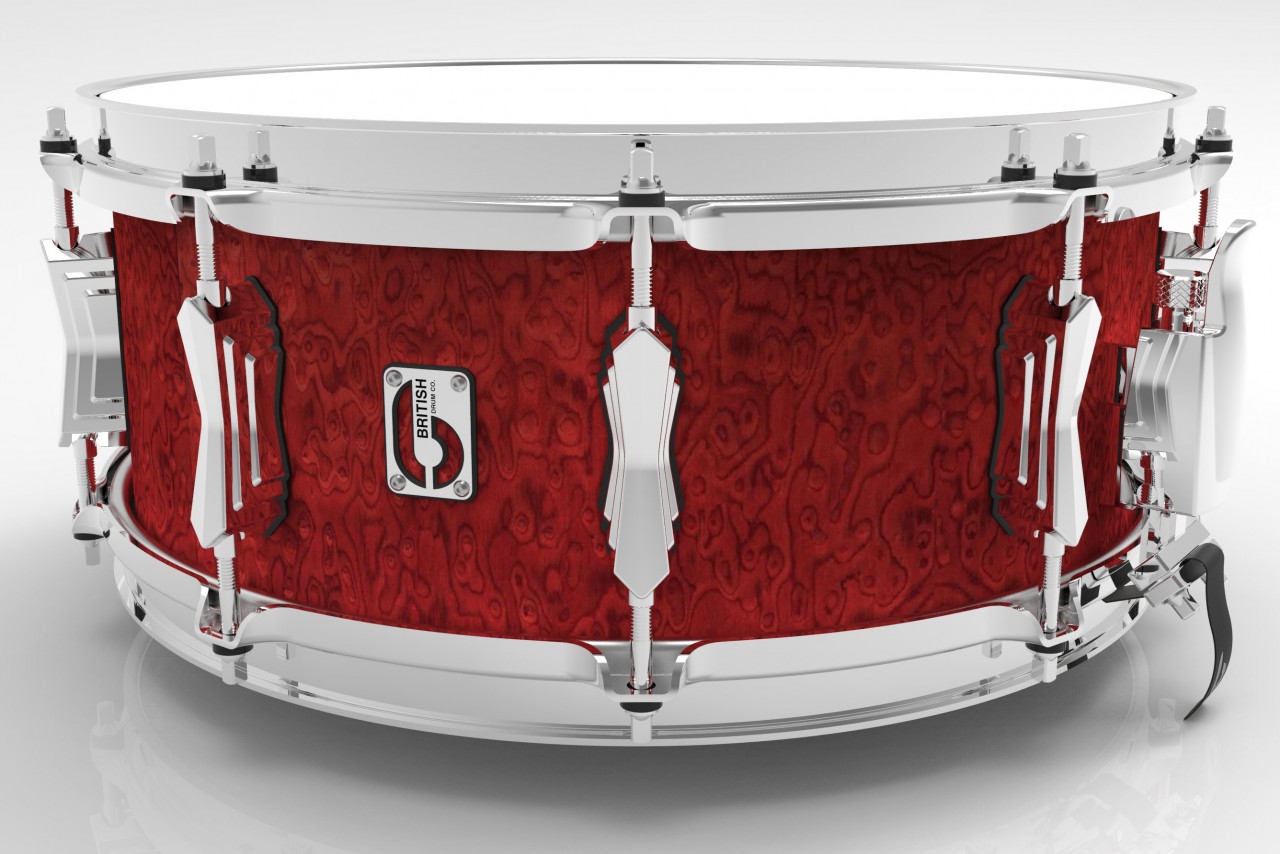 14 x 6.5" Legend snare drum, cold-pressed birch 6 mm shell, Buckingham Scarlett finish