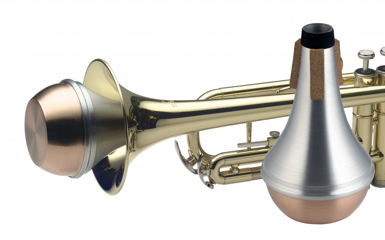 Straight mute for trumpet, with copper bottom