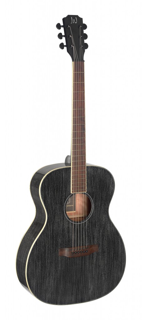 Acoustic auditorium guitar with solid mahogany top, Yakisugi series