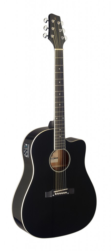 Cutaway acoustic-electric Slope Shoulder dreadnought guitar, black