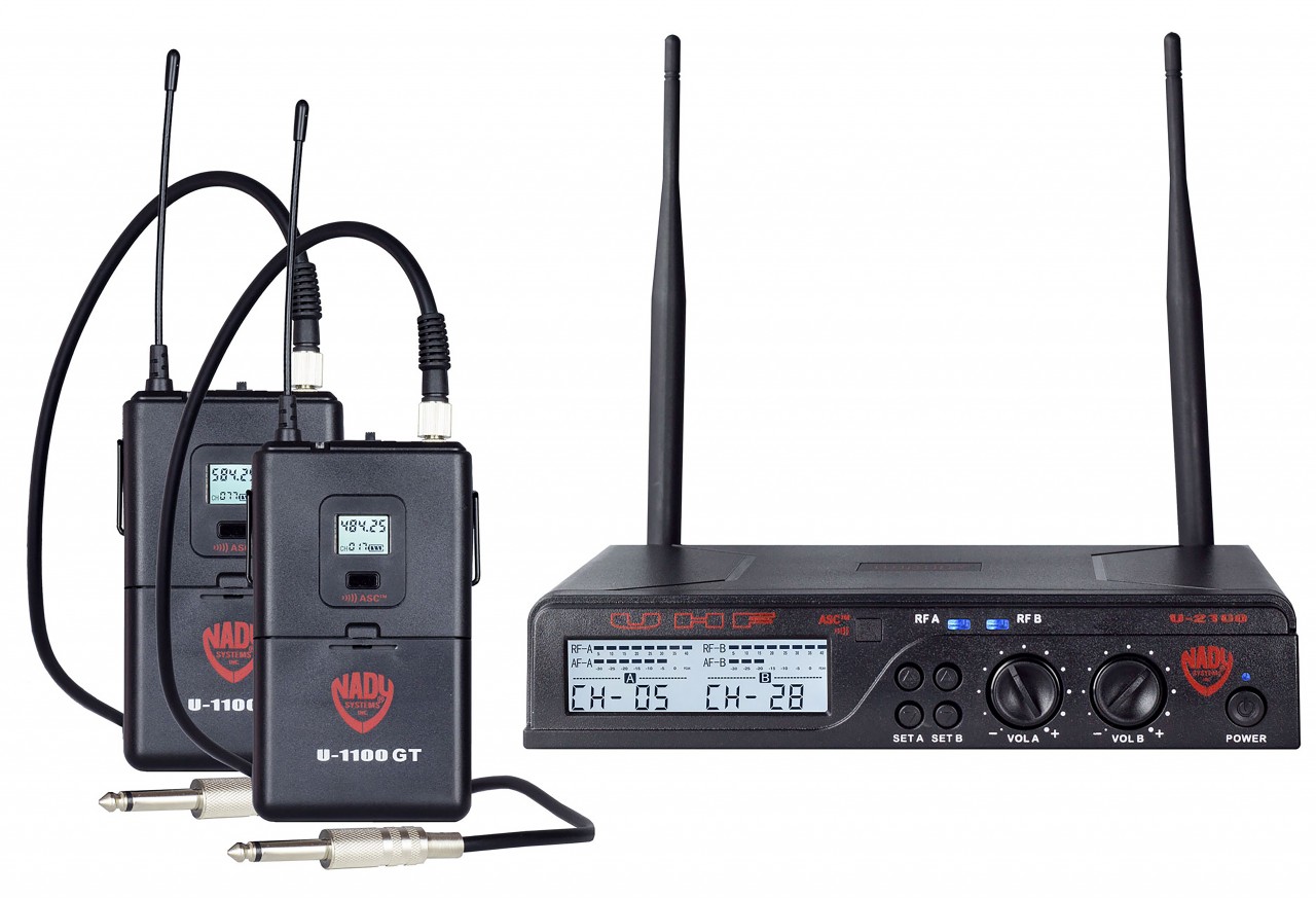 Nady U-2100 Dual GT 200-Channel UHF Wireless Instrument/Guitar System