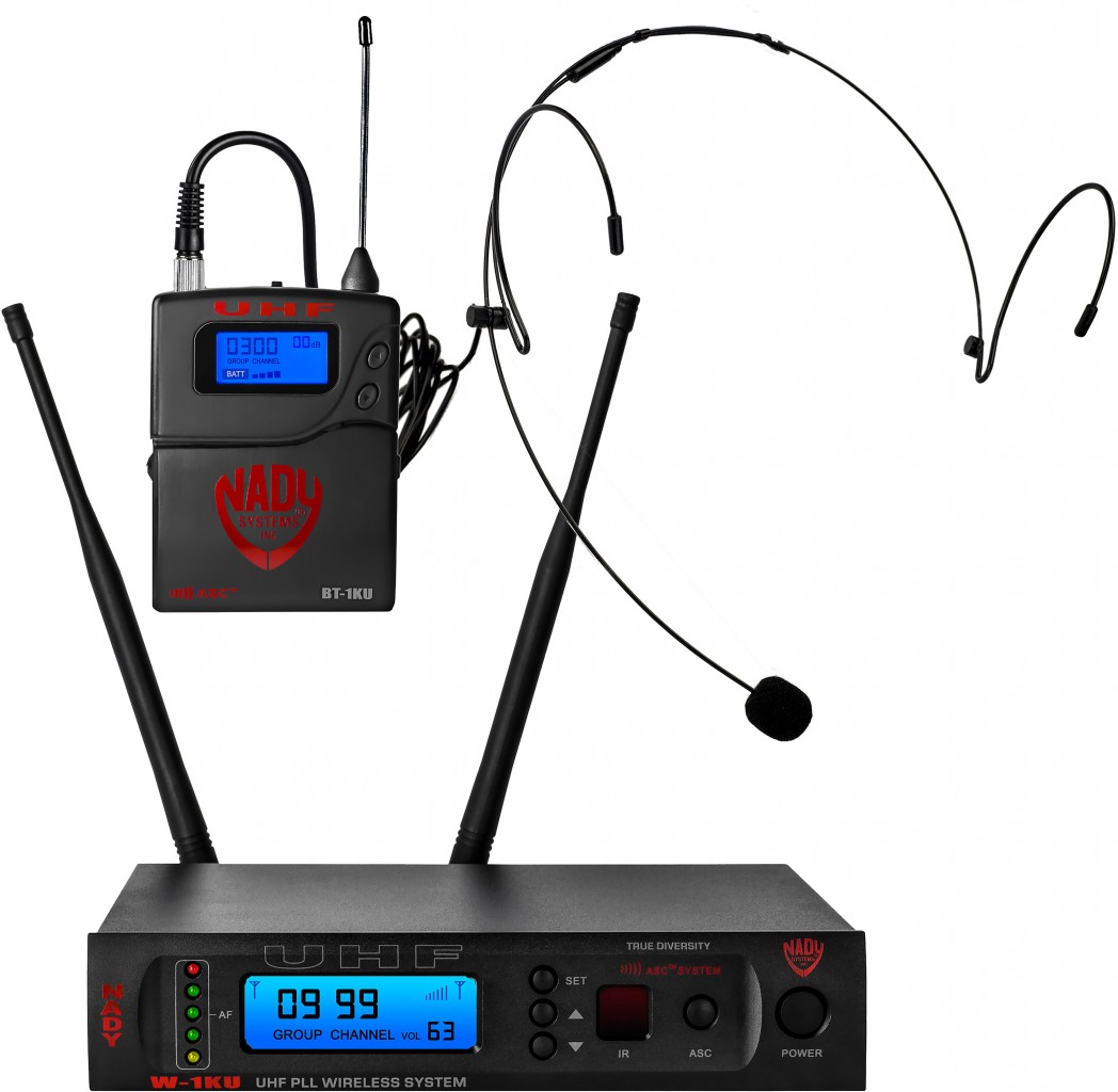 Nady W-1KU HM-10 True Diversity 1000-Channel Professional UHF Headset Microphone Wireless System