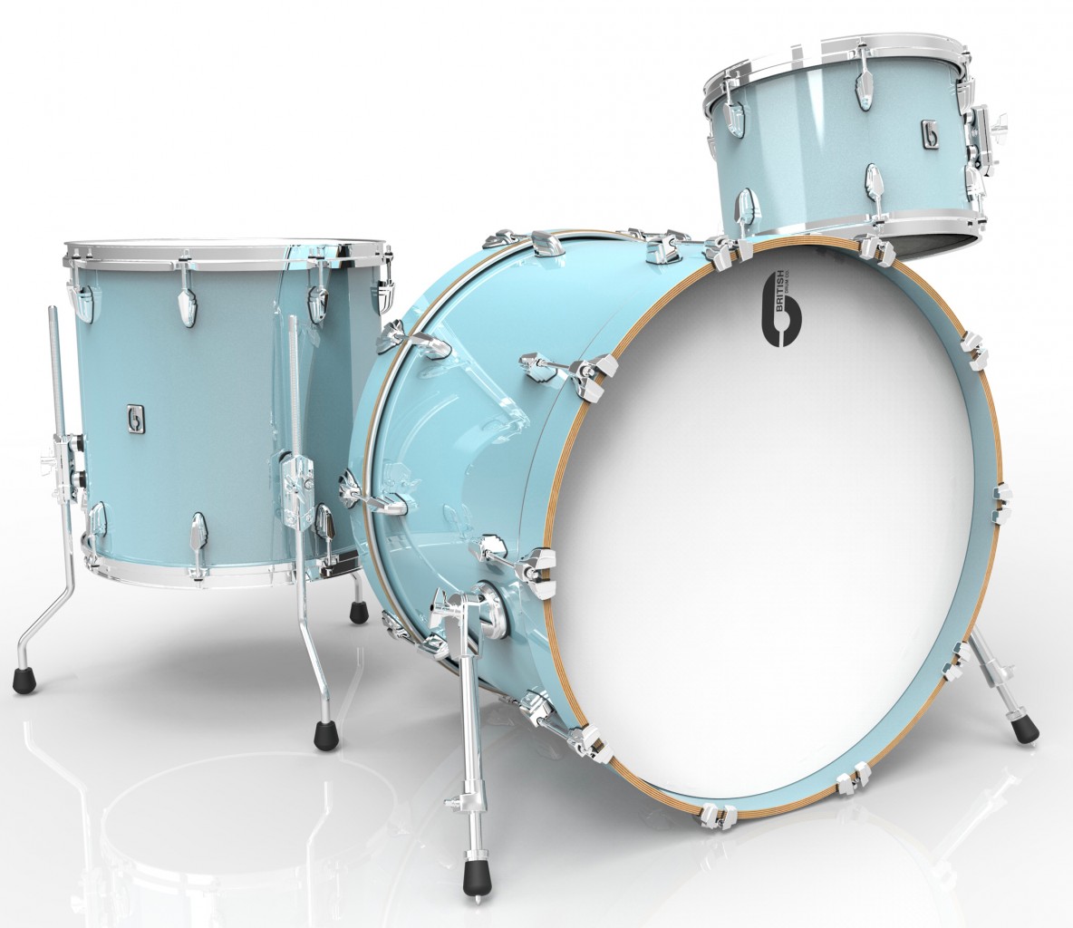 Legend Club 22 3-piece drum set, cold-pressed birch 6 mm shells, Skye Blue finish