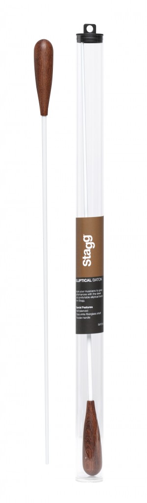 Wooden baton with elliptical handle