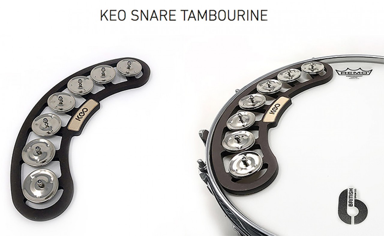 KEO removable snare tambourine with magnetic attachment