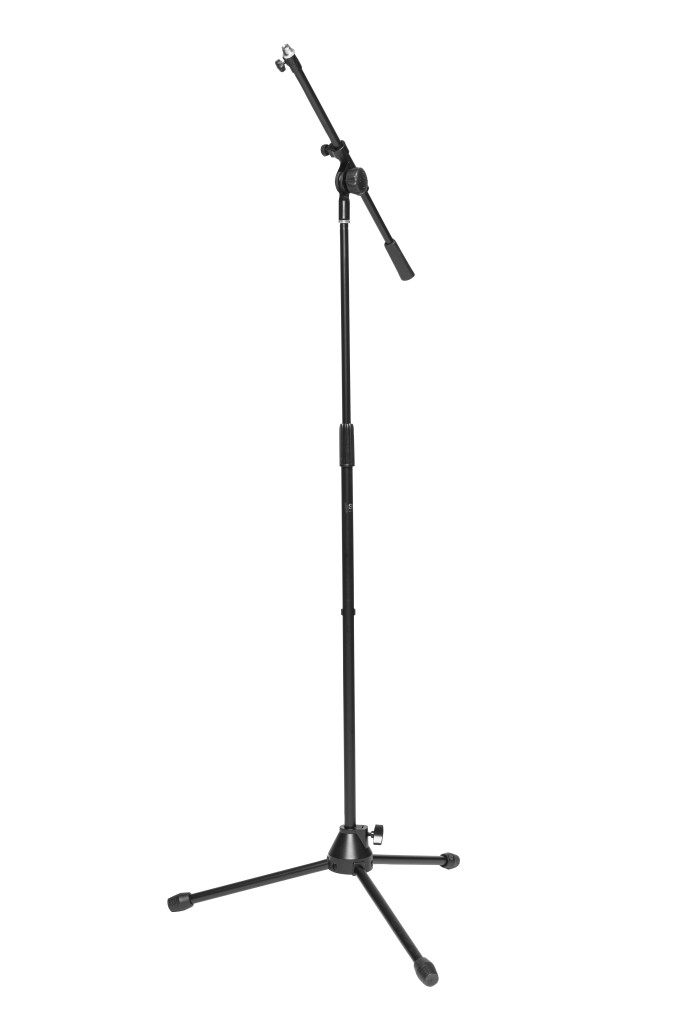 Telescopic microphone boom stand w/folding legs, heavy model